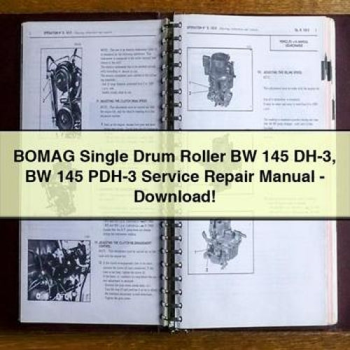 Bomag Single Drum Roller BW 145 DH-3 PDH-3 Service Repair Workshop Manual PDF