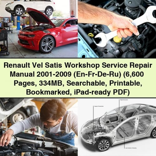 Renault Vel Satis Workshop Service Repair Manual 2001-2009 (En-Fr-De-Ru) (6 600+ Pages 334MB Searchable Printable Bookmarked iPad-ready PDF) Download