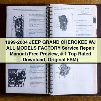 Manual de reparación y servicio de fábrica para todos los modelos Jeep Grand CHEROKEE WJ 1999-2004 (vista previa gratuita, n.° 1, original, FSM)