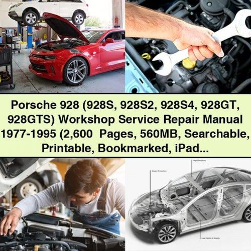 Manual de reparación y servicio del taller Porsche 928 (928S 928S2 928S4 928GT 928GTS) 1977-1995 (más de 2600 páginas, 560 MB, con función de búsqueda, marcado como favorito, compatible con iPad)