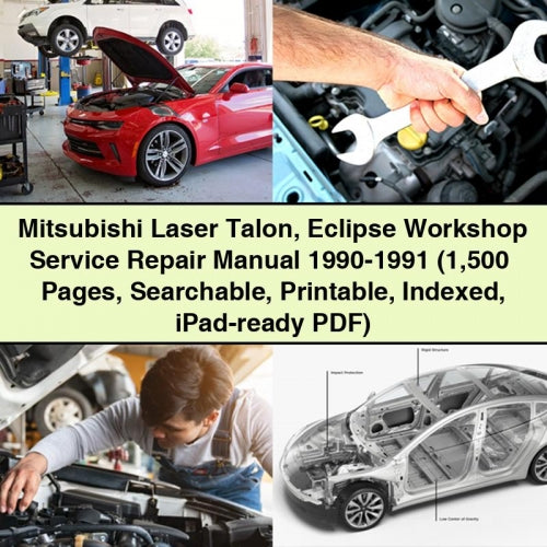 Manual de servicio y reparación del taller Mitsubishi Laser Talon Eclipse 1990-1991 (más de 1500 páginas indexadas y con capacidad de búsqueda, compatibles con iPad)