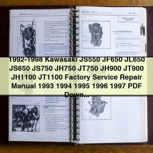 1992-1998 Kawasaki JS550 JF650 JL650 JS650 JS750 JH750 JT750 JH900 JT900 JH1100 JT1100 Service Repair Workshop Manual PDF