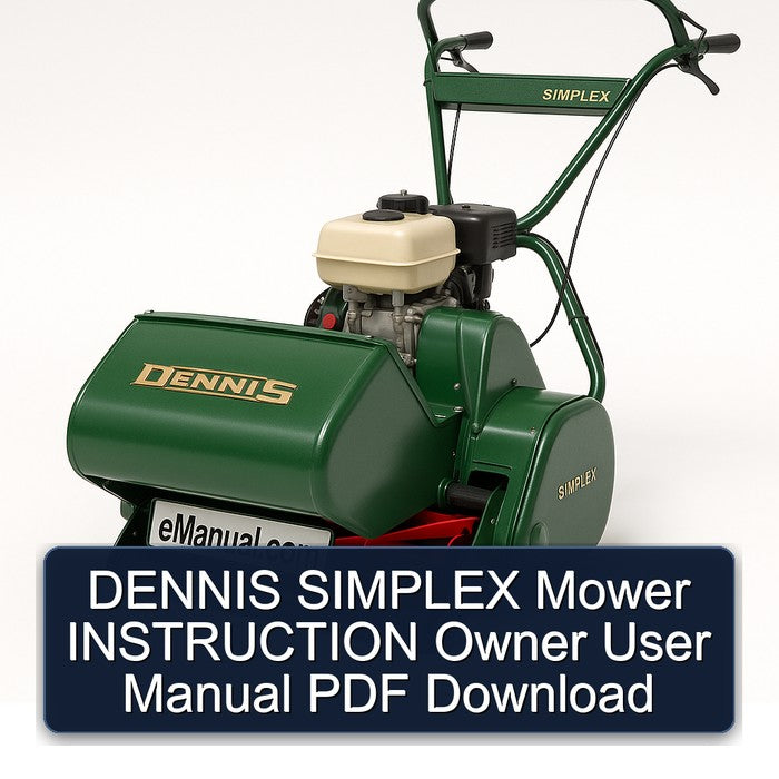 Dennis Simplex Mower Instruction Owner User Service Repair Workshop Manual PDF