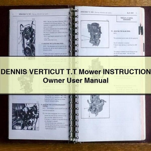 Dennis Verticut T.t Mower Instruction Owner User Service Repair Workshop Manual PDF