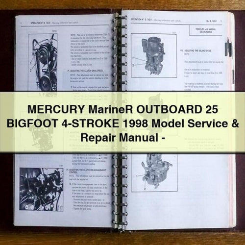 Manual de servicio y reparación del motor fueraborda Mercury Mariner 25 BIGFOOT de 4 tiempos, modelo 1998, PDF