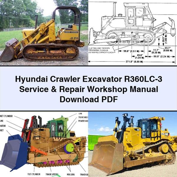 Manual de taller de servicio y reparación de la excavadora de cadenas Hyundai R360LC-3