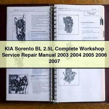 Manual de servicio y reparación de taller completo KIA Sorento BL 2.5L 2003 2004 2005 2006 2007