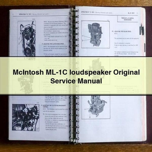 Audio Analyzers Mcintosh ML-1C Loudspeaker Original Service Repair Workshop Manual PDF