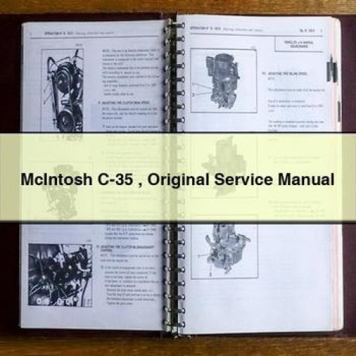 Mcintosh C-35 Original Service Repair Workshop Manual PDF