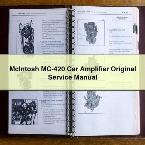 Audio Analyzers Mcintosh MC-420 Car Amplifier Original Service Repair Workshop Manual PDF