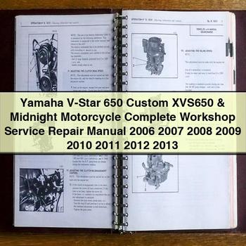 Yamaha V-Star 650 Custom XVS650 & Midnight Motorcycle Complete Workshop Service Repair Manual 2006 2007 2008 2009 2010 2011 2012 2013