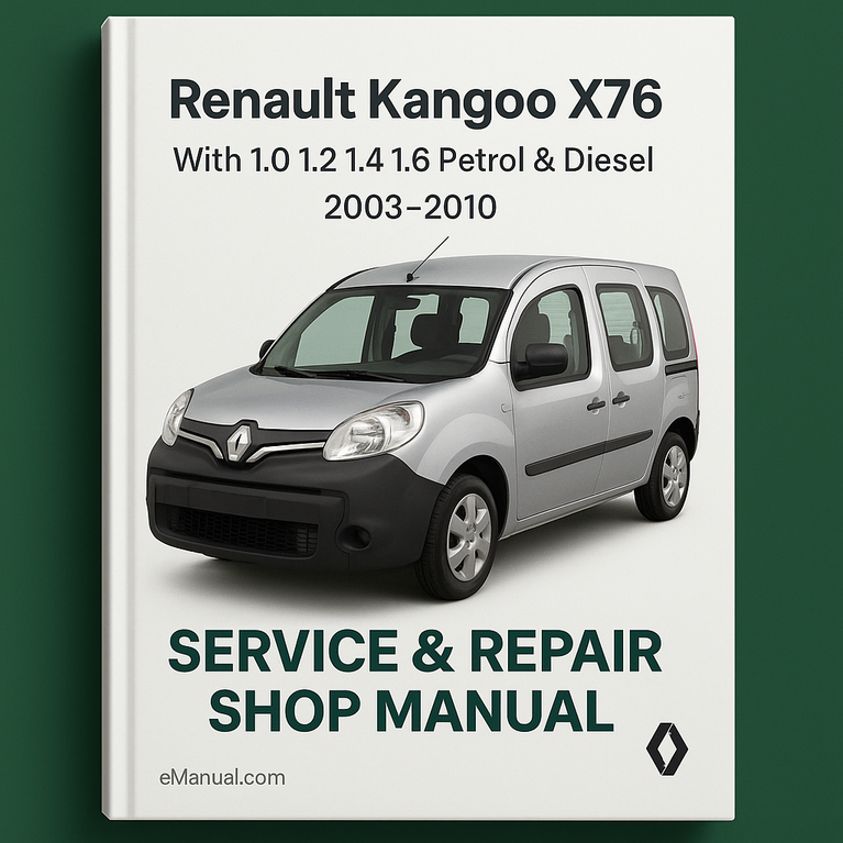 Renault Kangoo X76 With 1.0 1.2 1.4 1.6 Petrol & Diesel 2003-2010 Service Repair Shop Manual