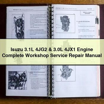 Manual completo de reparación y servicio de taller del motor Isuzu 3.1L 4JG2 y 3.0L 4JX1