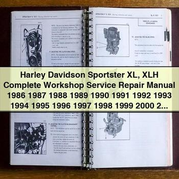 Manual completo de reparación y servicio de taller de Harley Davidson Sportster XL XLH 1986 1987 1988 1989 1990 1991 1992 1993 1994 1995 1996 1997 1998 1999 2000 2001 2002 2003