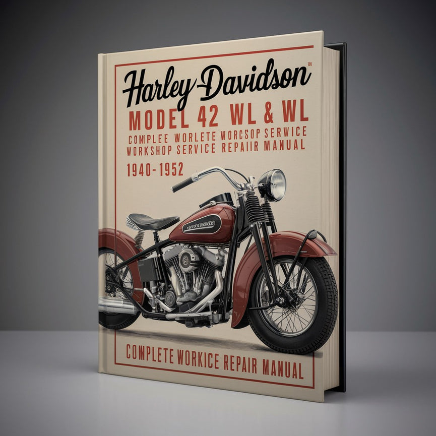 Harley Davidson Modell 42 WLA WL &amp; G Komplettes Werkstatt-Service-Reparaturhandbuch 1940 1941 1942 1943 1944 1945 1946 1947 1948 1949 1950 1951 1952