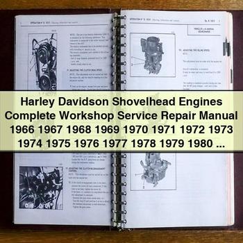 Manual completo de reparación y servicio de taller de motores Harley Davidson Shovelhead 1966 1967 1968 1969 1970 1971 1972 1973 1974 1975 1976 1977 1978 1979 1980 1981 1982 1983 1984