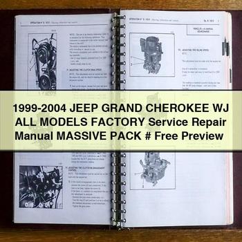 Manual de reparación y servicio de fábrica para todos los modelos Jeep Grand CHEROKEE WJ 1999-2004 PAQUETE ENORME # Vista previa gratuita