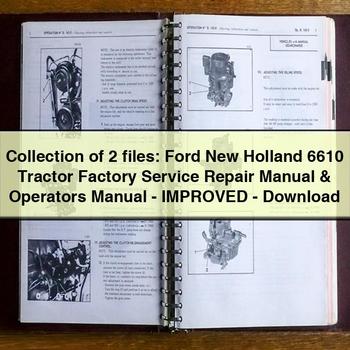 Collection of 2 files Ford New Holland 6610 Tractor Factory Service Repair Manual Operators Manual-Improved-PDF