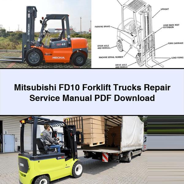 Reparatur- und Servicehandbuch für Mitsubishi FD10-Gabelstapler