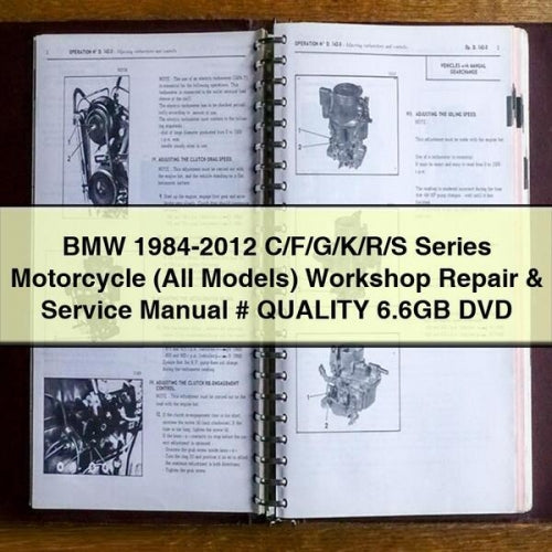 Manual de taller, reparación y servicio de motocicletas BMW Serie C/F/G/K/R/S 1984-2012 (todos los modelos) # DVD DE 6,6 GB DE CALIDAD