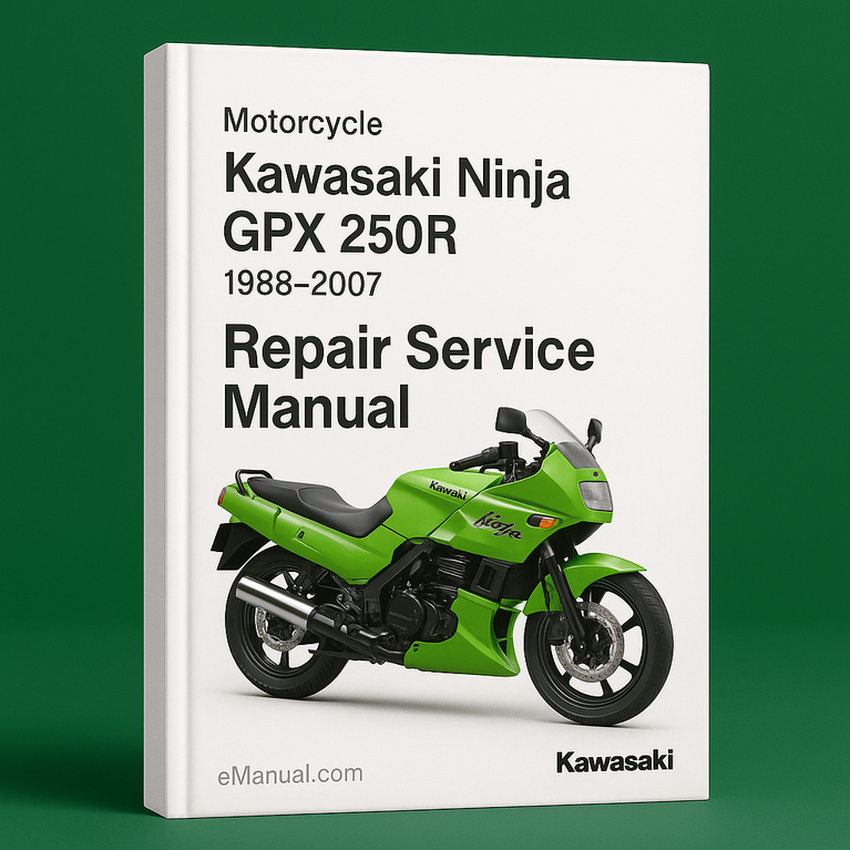 Manual de servicio y reparación de motocicletas Kawasaki Ninja GPX 250R 1988-2007 1989 1990 1991 1992 1993 1994 1995 1996 1997 1998 1999 2000 2001 2002 2003 2004 2005 2006