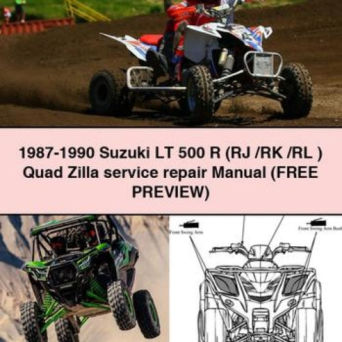 1987-1990 Suzuki LT 500 R (RJ /RK /RL ) Quad Zilla Service Repair Manual (FREE PREVIEW) PDF Download