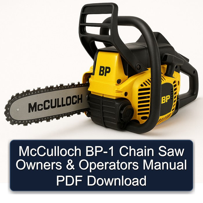 Mcculloch BP-1 Chain Saw Owners Operators Operator's Manual PDF