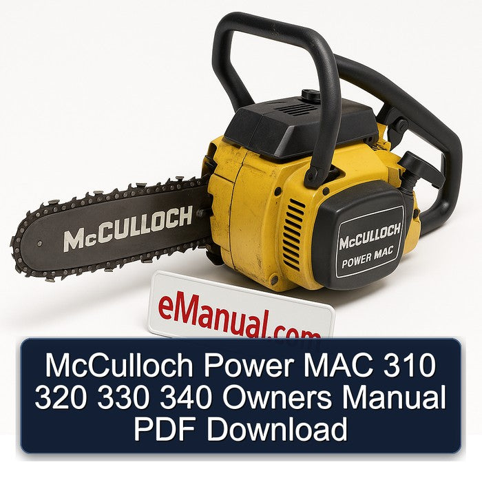 Mcculloch Power MAC 310 320 330 340 Owners Owner's Manual PDF