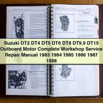 Manual completo de reparación y servicio de taller de motores fueraborda Suzuki DT2 DT4 DT5 DT6 DT8 DT9.9 DT15 1983 1984 1985 1986 1987 1988