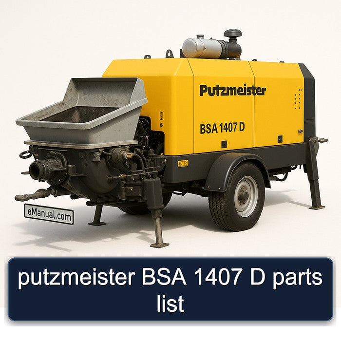 Putzmeister BSA 1407 D Parts Catalog PDF