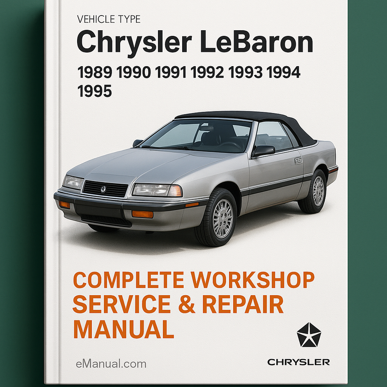 Chrysler Lebaron Komplettes Werkstatt-Reparaturhandbuch 1989 1990 1991 1992 1993 1994 1995
