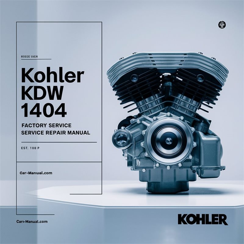 Kohler KDW Models 1404 Engine Service Repair Workshop Manual PDF
