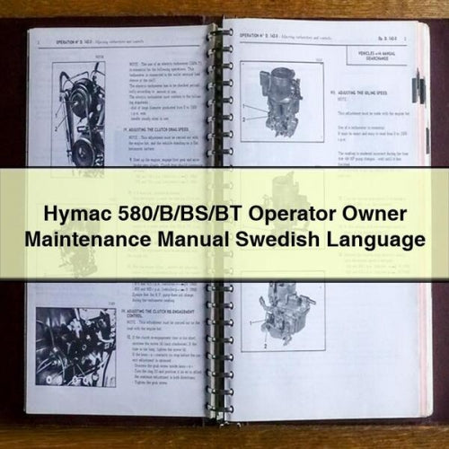 Hymac 580/b/bs/bt Operator Owner Swedish Language Service Repair Workshop Manual PDF
