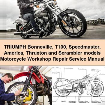 TRIUMPH Bonneville T100 Speedmaster America Thruxton und Scrambler Modelle Motorrad Werkstatt Reparatur Servicehandbuch