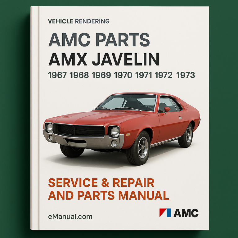 AMC Parts AMX JAVELIN 1967 1968 1969 1970 1971 1972 1973 Service Repair And Parts Manual
