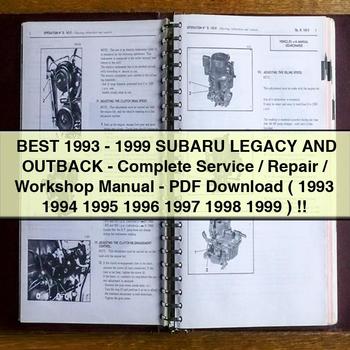 Mejor manual completo de servicio, reparación y taller para SUBARU LEGACY y OUTBACK 1993-1999 (1993 1994 1995 1996 1997 1998 1999)