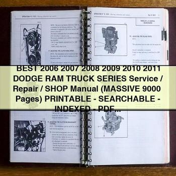 El mejor manual de servicio, reparación y taller de la serie de camionetas DODGE RAM 2006, 2007, 2008, 2009, 2010 y 2011 (MÁS DE 9000 páginas ENORMES) IMPRIMIBLE, CON BUSCADORES, INDEXADO