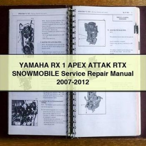 Manual de servicio y reparación de motos de nieve Yamaha RX 1 APEX ATTAK RTX 2007-2012