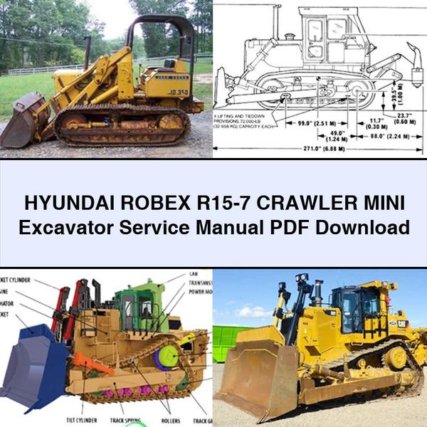 Manual de servicio y reparación de la miniexcavadora sobre orugas Hyundai ROBEX R15-7