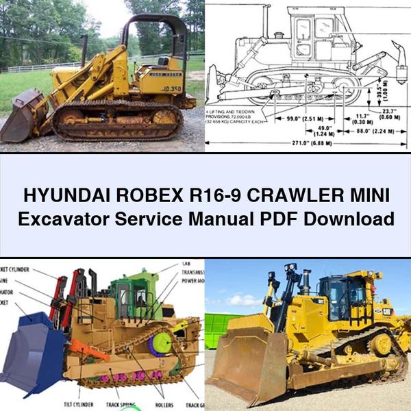 Manual de servicio y reparación de la miniexcavadora sobre orugas Hyundai ROBEX R16-9