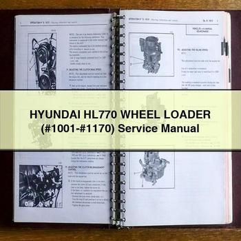 Manual de servicio y reparación de la cargadora de ruedas Hyundai HL770 (n.º 1001-n.º 1170)