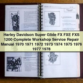 Harley Davidson Super Glide FX FXE FXS 1200 Komplettes Werkstatt-Service-Reparaturhandbuch 1970 1971 1972 1973 1974 1975 1976 1977 1978