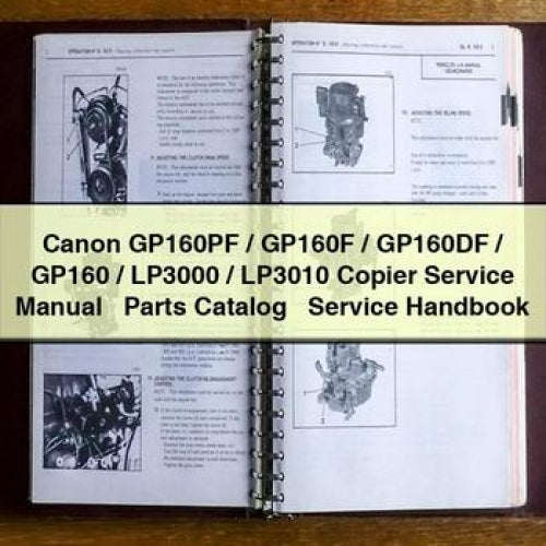 Canon GP160PF / GP160F GP160DF GP160 LP3000 LP3010 Copier Parts Catalog PDF