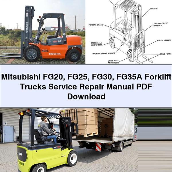 Mitsubishi FG20 FG25 FG30 FG35A Forklift Trucks Service Repair Manual