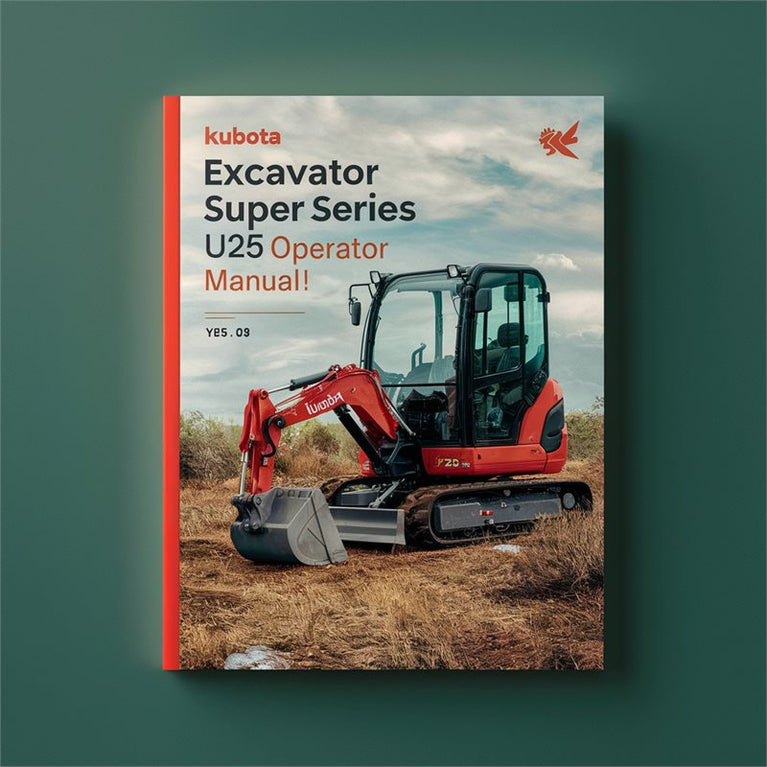 Kubota Excavator Super Series U25 Operator Operator's Manual PDF