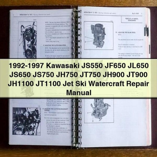 1992-1997 Kawasaki JS550 JF650 JL650 JS650 JS750 JH750 JT750 JH900 JT900 JH1100 JT1100 Jet Ski Watercraft Service Repair Workshop Manual PDF