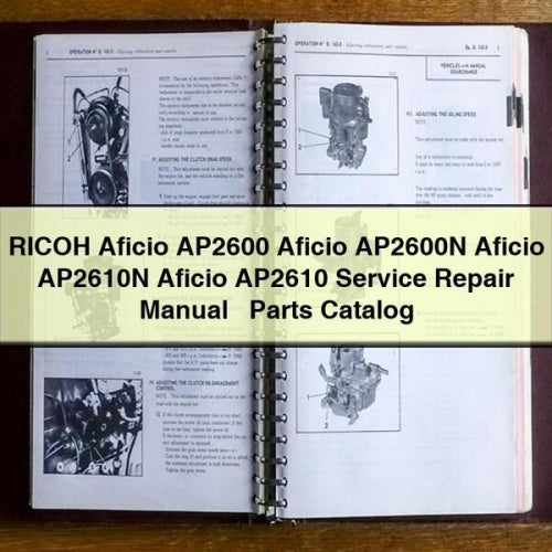 Ricoh Aficio AP2600 AP2600N AP2610N AP2610 Parts Catalog PDF