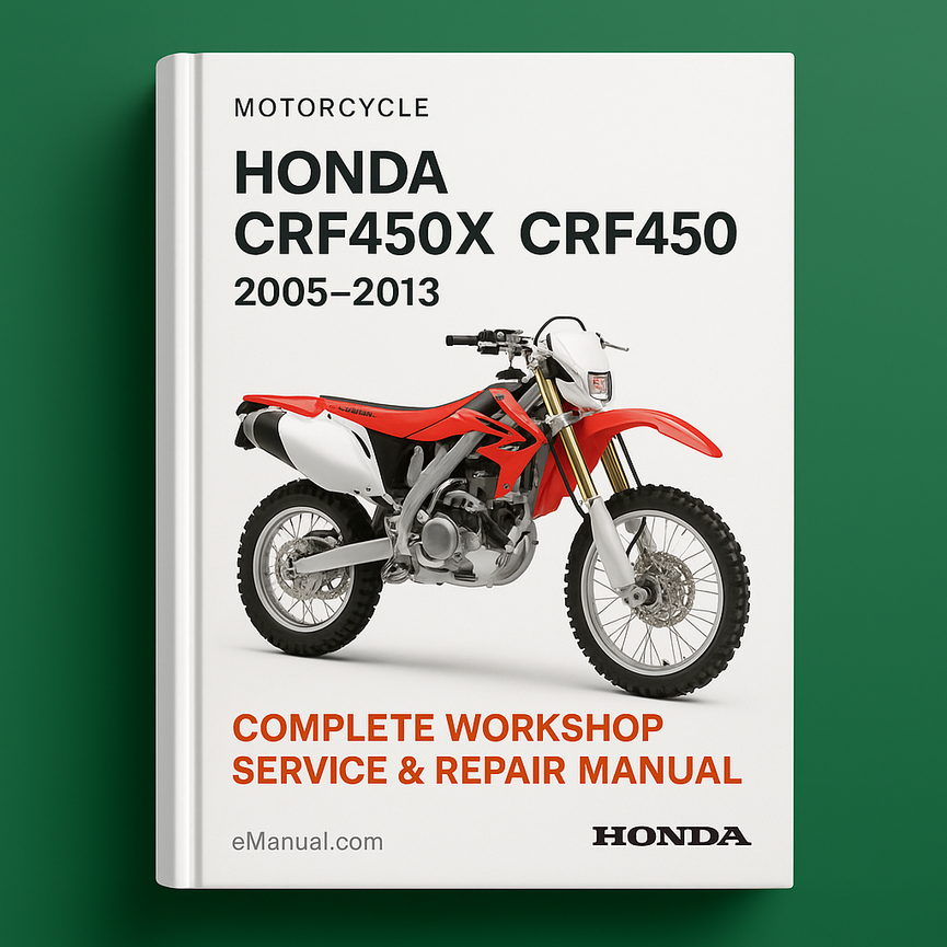 Honda CRF450X CRF450 Motorrad Komplette Werkstatt Service Reparaturhandbuch 2005 2006 2007 2008 2009 2010 2011 2012 2013