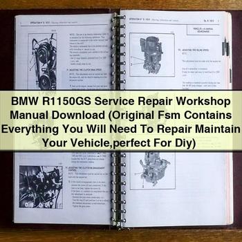 BMW R1150GS Service Repair Workshop Manual  (Original Fsm Contains Everything You Will Need To Repair Maintain Your Vehicle perfect For Diy)