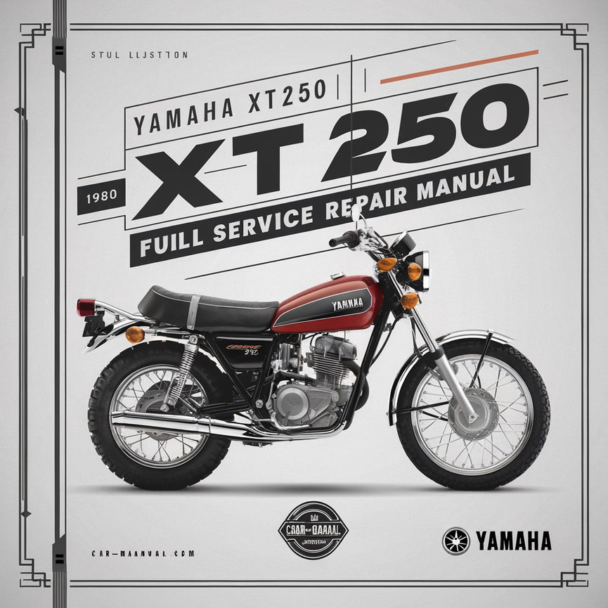 Manual de reparación y servicio completo de Yamaha Xt250 Xt 250 1980